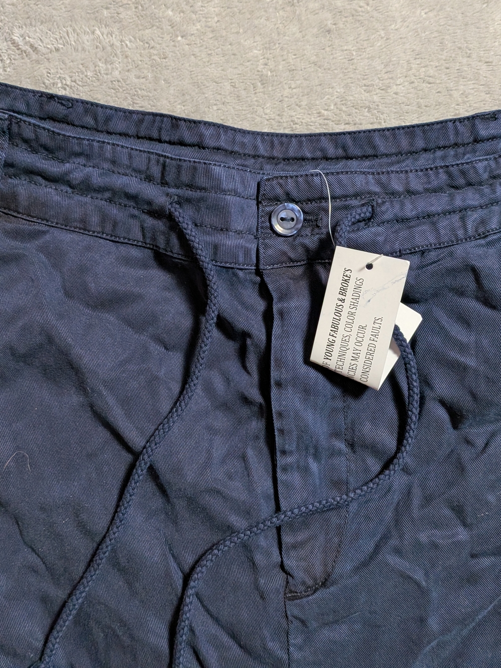Young Fabulous & Broke Navy Drawcord Cargo Pants - Picture 3 of 6
